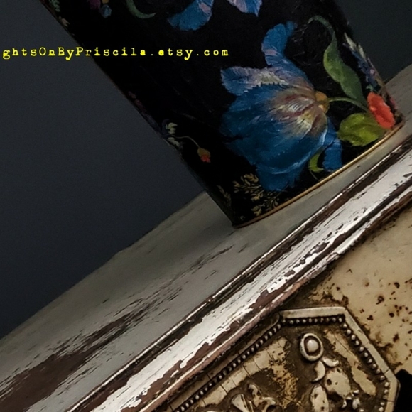 Mackenzie Childs Paper Decoupage Art in Vase - Picture 5 of 10